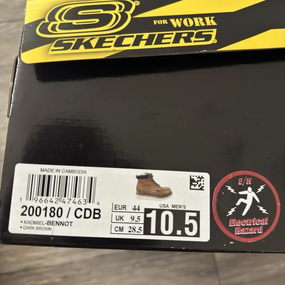 Men's Skechers Kadmiel Bennot Work‎ Boot Brown 200180 Size US 10.5